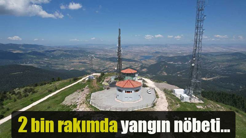 2 bin rakımda yangın nöbeti...