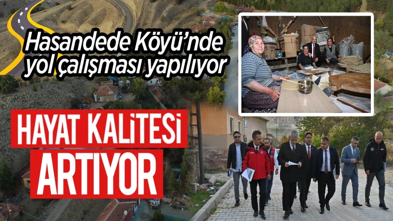 Hasandede Köyü’nde yol çalışması yapılıyor