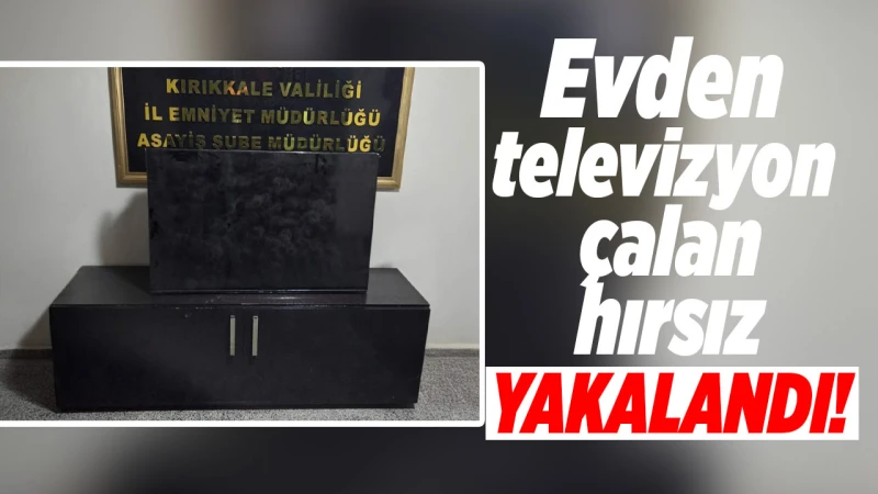 Evden televizyon çalan hırsız yakalandı!