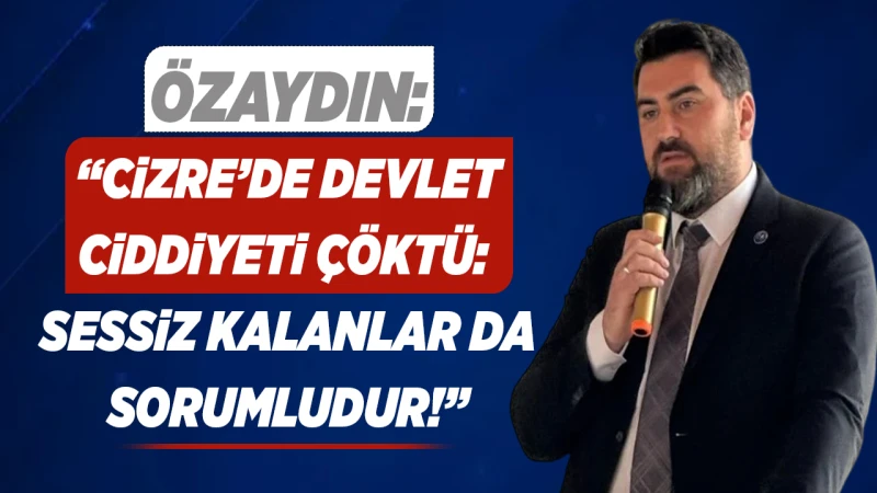 Özaydın: “Cizre’de Devlet Ciddiyeti Çöktü: Sessiz Kalanlar da Sorumludur!”