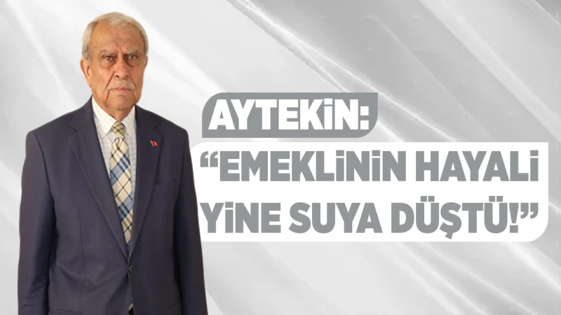 Aytekin: “Emeklinin hayalı yine suya düştü!”