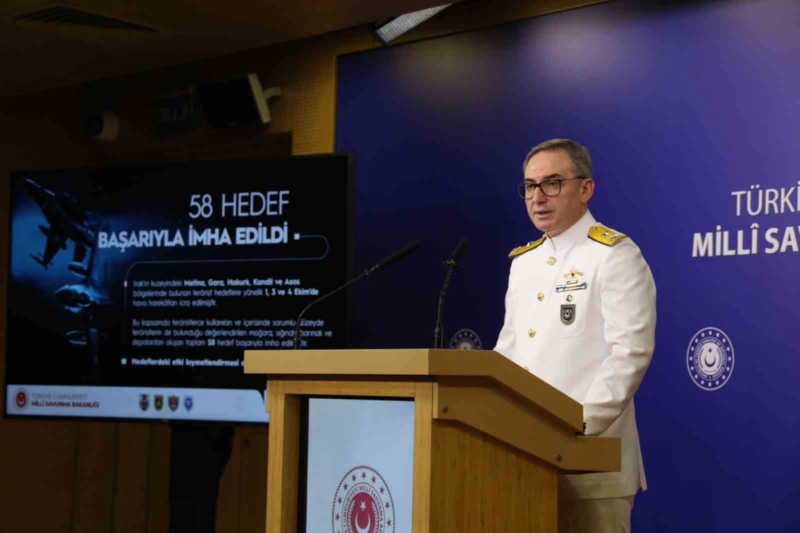MSB: “Hava harekatları sonucu 58 hedef başarıyla imha edilmiştir”