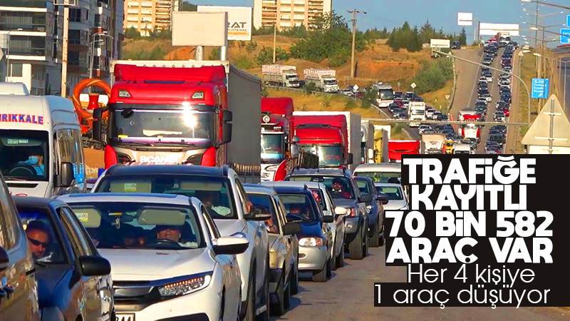 Trafiğe kayıtlı 70 bin 582 araç var