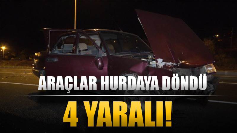 Kırıkkale'de iki otomobil çarpıştı: 4 yaralı