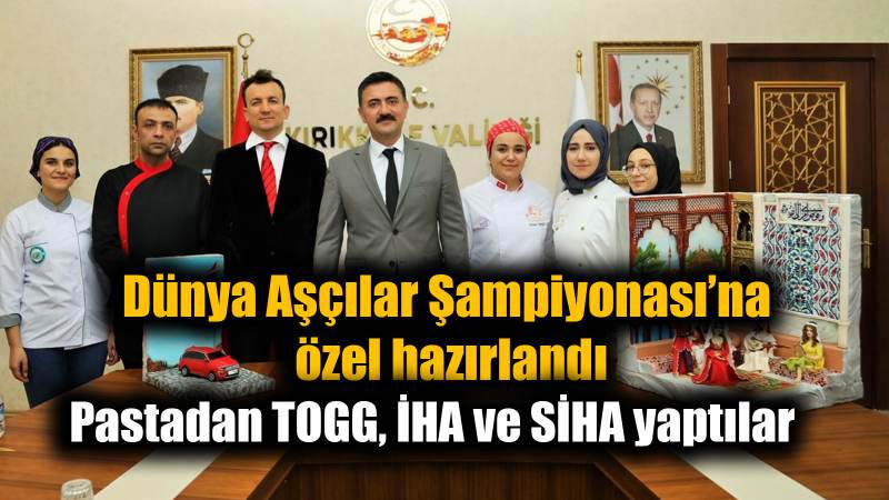 Dünya Aşçılar Şampiyonası’na özel hazırlandı, pastadan TOGG, İHA ve SİHA yaptılar