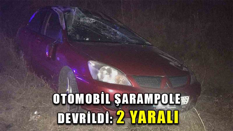 Otomobil şarampole devrildi: 2 yaralı