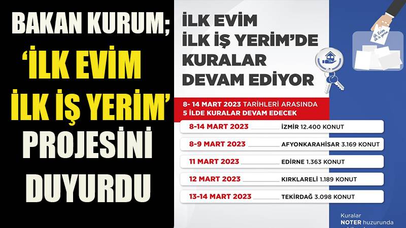 Bakan Kurum: “İlk Evim İlk İş Yerim projemizde arsa kuralarımız Ankara ile yeniden başladı”