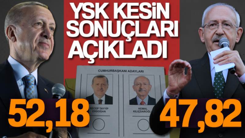 Cumhurbaşkanlığı ikinci tur kesin seçim sonuçları Resmi Gazete'ye gönderildi