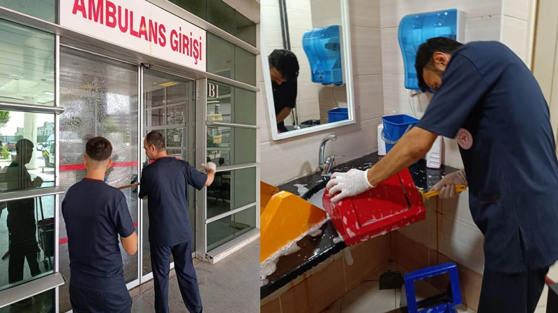 Yüksek İhtisas Hastanesi’nin her bölgesi temizleniyor